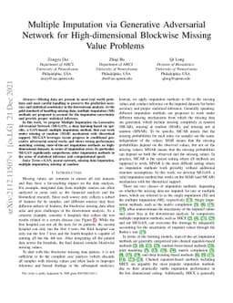Multiple Imputation via Generative Adversarial Network for
  High-dimensional Blockwise Missing Value Problems