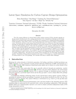 Latent Space Simulation for Carbon Capture Design Optimization