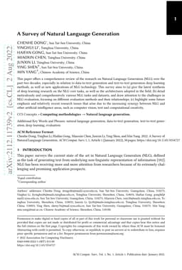 A Survey of Natural Language Generation