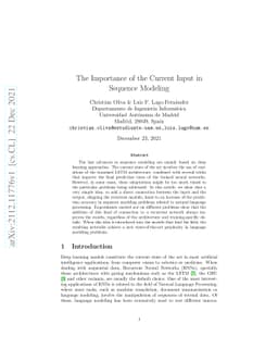 The Importance of the Current Input in Sequence Modeling