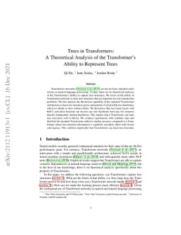 Trees in transformers: a theoretical analysis of the Transformer's
  ability to represent trees