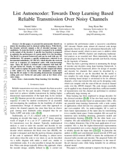 List Autoencoder: Towards Deep Learning Based Reliable Transmission Over
  Noisy Channels
