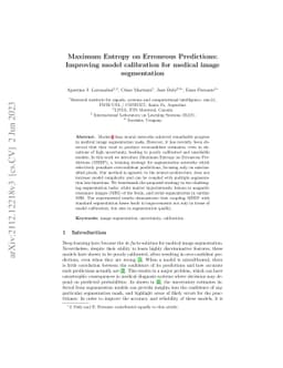 Maximum Entropy on Erroneous Predictions (MEEP): Improving model
  calibration for medical image segmentation