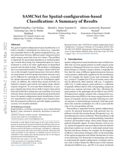 SAMCNet for Spatial-configuration-based Classification: A Summary of
  Results