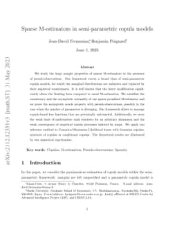 Sparse M-estimators in semi-parametric copula models