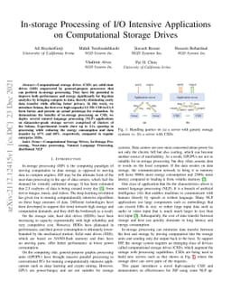In-storage Processing of I/O Intensive Applications on Computational
  Storage Drives