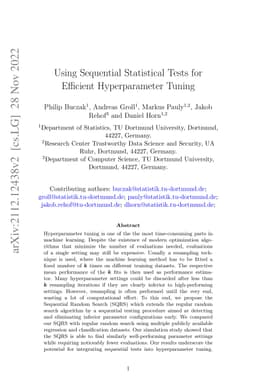 Using Sequential Statistical Tests for Efficient Hyperparameter Tuning