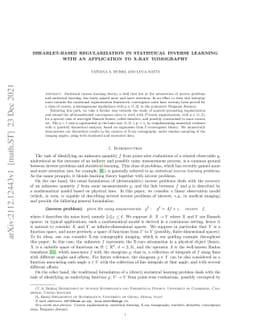 Shearlet-based regularization in statistical inverse learning with an
  application to X-ray tomography