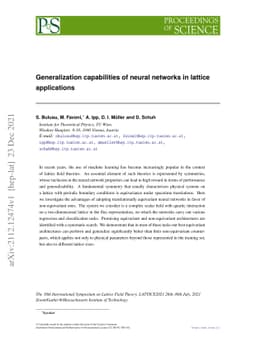 Generalization capabilities of neural networks in lattice applications