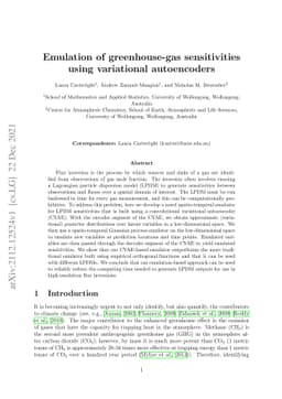 Emulation of greenhouse-gas sensitivities using variational autoencoders
