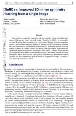 NeRD++: Improved 3D-mirror symmetry learning from a single image