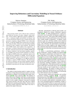 Improving Robustness and Uncertainty Modelling in Neural Ordinary
  Differential Equations