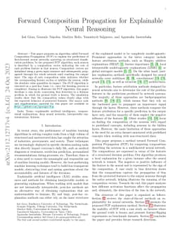 Forward Composition Propagation for Explainable Neural Reasoning