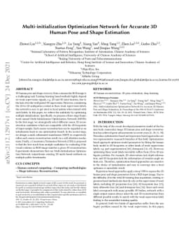 Multi-initialization Optimization Network for Accurate 3D Human Pose and
  Shape Estimation