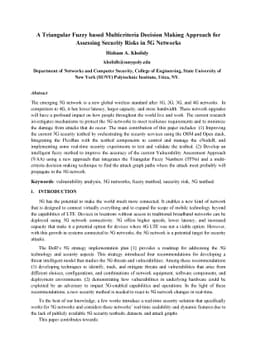 A Triangular Fuzzy based Multicriteria Decision Making Approach for
  Assessing Security Risks in 5G Networks