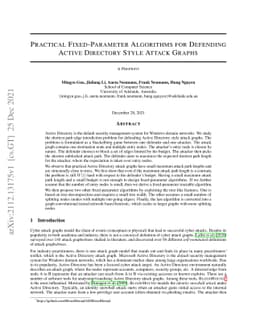 Practical Fixed-Parameter Algorithms for Defending Active Directory
  Style Attack Graphs