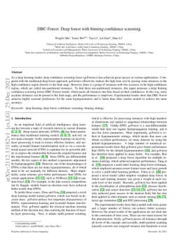 DBC-Forest: Deep forest with binning confidence screening