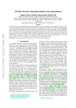 PerCQA: Persian Community Question Answering Dataset