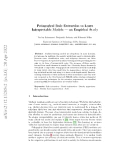 Pedagogical Rule Extraction to Learn Interpretable Models - an Empirical
  Study