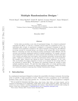 Multiple Randomization Designs