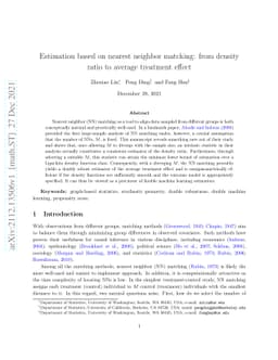 Estimation based on nearest neighbor matching: from density ratio to
  average treatment effect
