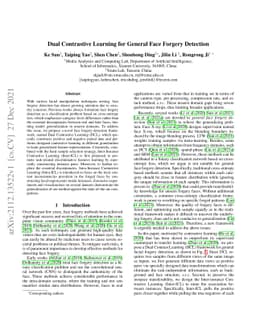 Dual Contrastive Learning for General Face Forgery Detection