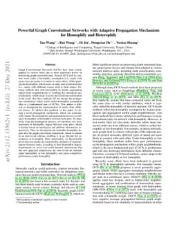 Powerful Graph Convolutioal Networks with Adaptive Propagation Mechanism
  for Homophily and Heterophily