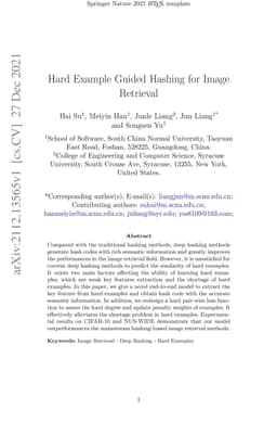 Hard Example Guided Hashing for Image Retrieval