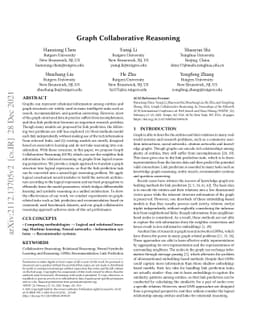 Graph Collaborative Reasoning