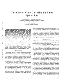 Casr-Cluster: Crash Clustering for Linux Applications
