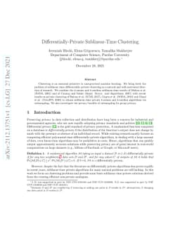 Differentially-Private Sublinear-Time Clustering