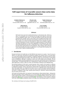 Self-supervision of wearable sensors time-series data for influenza
  detection