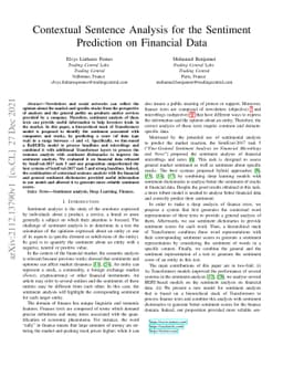 Contextual Sentence Analysis for the Sentiment Prediction on Financial
  Data