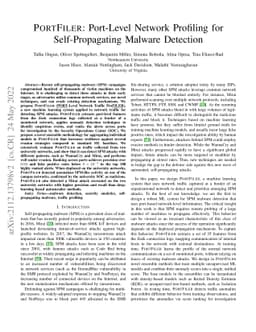 PORTFILER: Port-Level Network Profiling for Self-Propagating Malware
  Detection