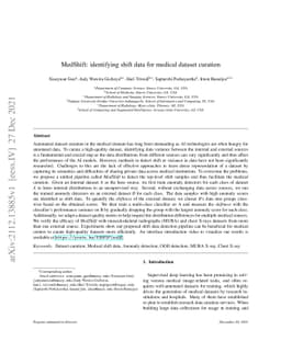 MedShift: identifying shift data for medical dataset curation