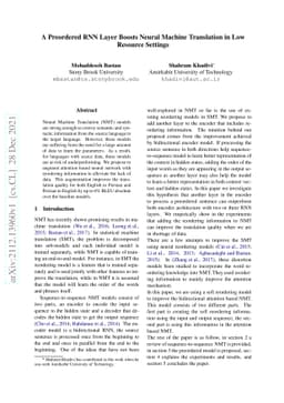 A Preordered RNN Layer Boosts Neural Machine Translation in Low Resource
  Settings