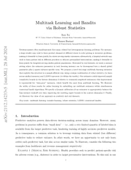 Multitask Learning and Bandits via Robust Statistics