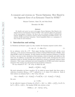 A comment and erratum on "Excess Optimism: How Biased is the Apparent
  Error of an Estimator Tuned by SURE?"