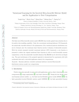 Variational Learning for the Inverted Beta-Liouville Mixture Model and
  Its Application to Text Categorization