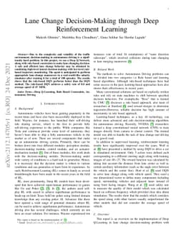 Lane Change Decision-Making through Deep Reinforcement Learning