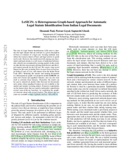 LeSICiN: A Heterogeneous Graph-based Approach for Automatic Legal
  Statute Identification from Indian Legal Documents
