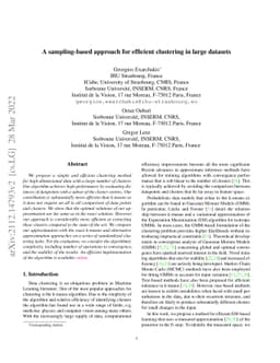 A sampling-based approach for efficient clustering in large datasets