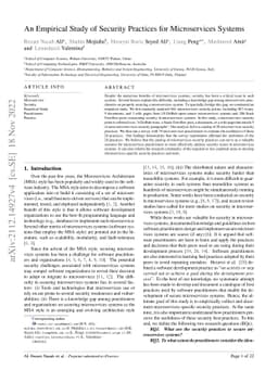An Empirical Study of Security Practices for Microservices Systems