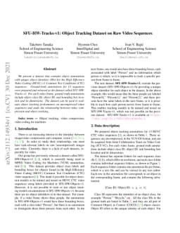 SFU-HW-Tracks-v1: Object Tracking Dataset on Raw Video Sequences