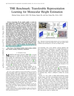 THE Benchmark: Transferable Representation Learning for Monocular Height
  Estimation
