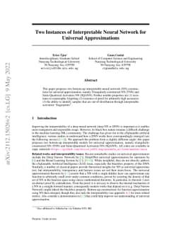 Two Instances of Interpretable Neural Network for Universal
  Approximations