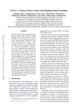 YACLC: A Chinese Learner Corpus with Multidimensional Annotation