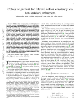 Colour alignment for relative colour constancy via non-standard
  references