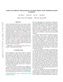 Audio-to-symbolic Arrangement via Cross-modal Music Representation
  Learning