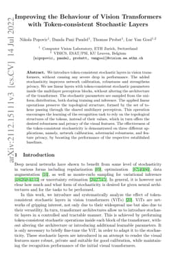 Improving the Behaviour of Vision Transformers with Token-consistent
  Stochastic Layers